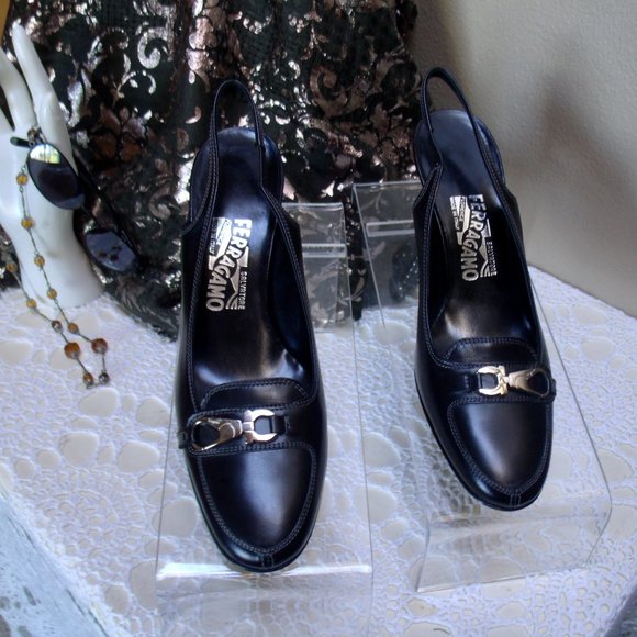 Salvatore Ferragamo Shoes - New!! Salvatore Ferragamo Slingback Heels 7.5 AA 2A